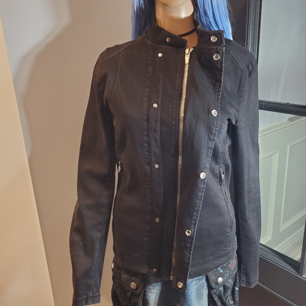 Zara Mens Denim Moto Jacket